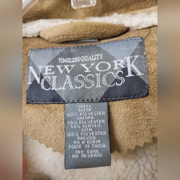 New York Classics soft Suede men's jacket sherpa lining. Size XL. - Picture 8 of 14